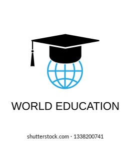 World education icon. World education concept symbol design. Stock - Vector illustration can be used for web