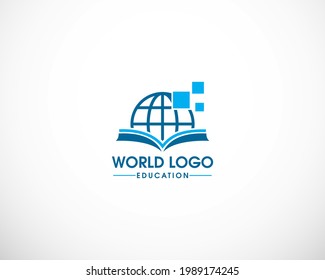 world education logo concept globe logo