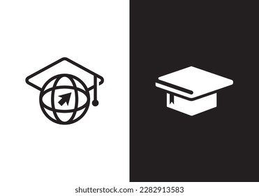 world education logo design vector graphic icon.