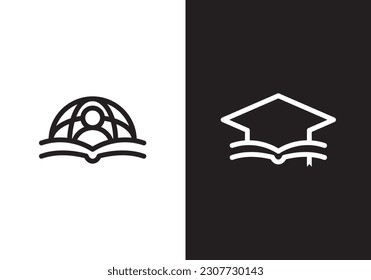 world education logo design vector graphic icon.