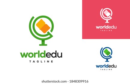 World Education logo designs concept vector, Book logo designs symbol