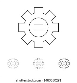 World, Education, Setting, Gear Bold and thin black line icon set