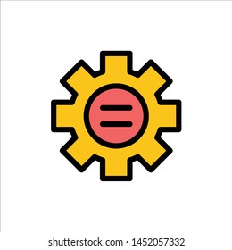 World, Education, Setting, Gear  Flat Color Icon. Vector icon banner Template