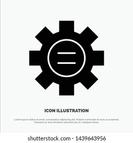 World, Education, Setting, Gear solid Glyph Icon vector