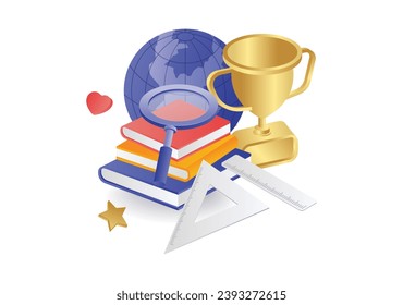 World educational achievement concept illustration