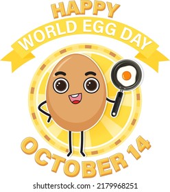 World egg day banner or logo design illustration