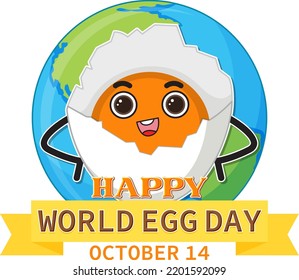 World egg day banner or logo design illustration