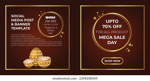 World egg day golden template illustration