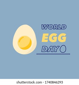 World Egg Day greeting card or can use for poster, banner and sticker. Vector illustration.
