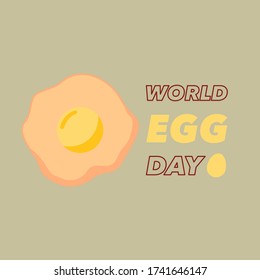 World Egg Day greeting card or can use for poster, banner and sticker. Vector illustration.