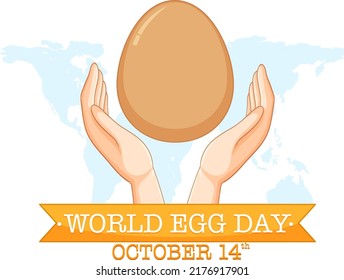 World Egg Day October 14 Banner Design illustration