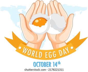 World Egg Day October 14 Banner Design illustration