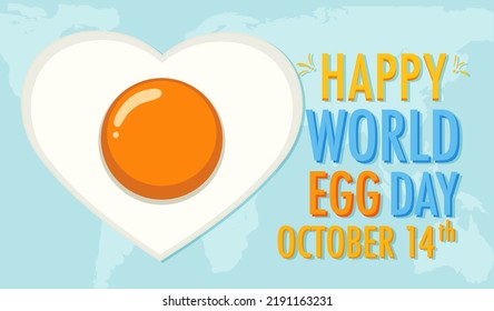 Ilustración del diseño de pancartas del Día Mundial del Huevo del 14 de octubre