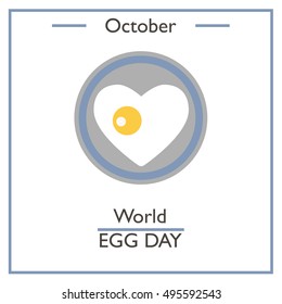 World Egg Day, October. Vector illustration for you design, card, banner, poster and calendar