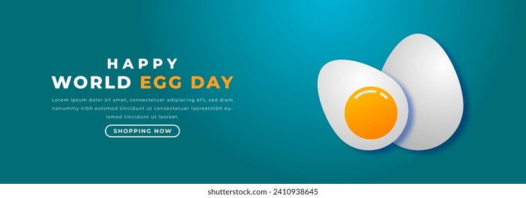 Estilo de corte del papel del Día Mundial del Huevo Ilustración de diseño vectorial para fondo, afiche, cartel, publicidad, tarjeta de saludo