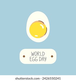 World Egg Day. Poster, greeting card, banner for celebration of the day. Vector illustration