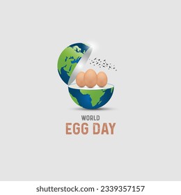 World Egg Day. Egg shape world egg day concept.