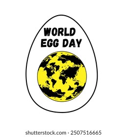 World Egg Day. Egg shape with yolk world egg day concept.