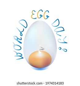 World Egg Day Vector Illustration. Suitable for greeting card, poster and banner. Two eggs with yolk.