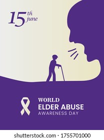 World Elder Abuse Awareness Day vector. Abused seniors vector illustration. Poster, banner vector template design svg