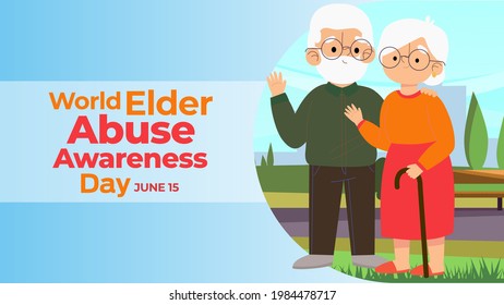 World Elder Abuse Awareness Day on june 15 business brochure flyer banner design horizontal template vector, cover presentation, modern publication poster and flag-banner.