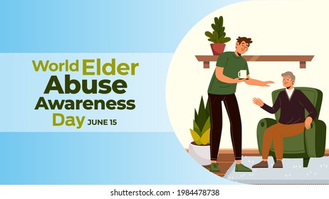 World Elder Abuse Awareness Day on june 15 business brochure flyer banner design horizontal template vector, cover presentation, modern publication poster and flag-banner.