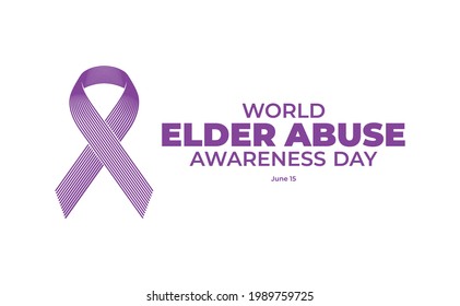 World Elder abuse awareness day with simple minimalist line art monoline style illustration. svg
