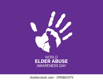 World Elder abuse awareness day concept vector illustration. svg