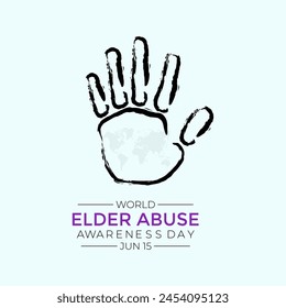 Der World Elder Abuse Awareness Day wird jedes Jahr am 15. Juni begangen und soll das Bewusstsein für die Misshandlung älterer Menschen schärfen.  Banner-Poster, Flyer und Hintergrunddesign.
