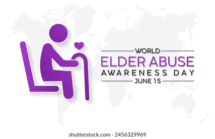 World Elder Abuse Awareness Day health awareness vector illustration. Disease prevention vector template for banner, card, background. svg