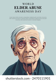 Fondo del Día Mundial de Concientización sobre el Abuso de Ancianos. Ilustración vectorial.