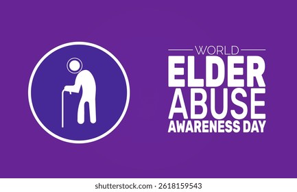 World Elder Missbrauch Awareness Tag. 15. Juni Urlaubskonzept, Perfekt für Hintergrund, Banner, Karten, Poster und Social Media Design mit Texteinschrift und klassischer Farbe für einen professionellen Look