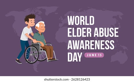 conceito de design vetorial do dia de sensibilização para o abuso dos idosos do mundo