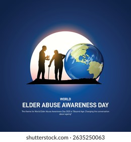 world elder abuse awareness day creative banner, poster, social media post, postcard, template, background, backdrop, greetings card, web banner, cover design etc. 