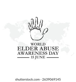 World Elder abuse awareness day is observed every year on June 15. awareness of Elder abuse. Banner poster, flyer and background design. vector illustration, eps file.