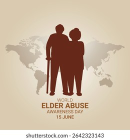 World Elder abuse awareness day concept vector illustration.