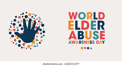 World Elder Abuse Awareness Day, Colorful Poster, Banner Design Template.
