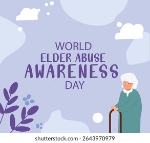 World Elder Abuse Awareness Day Support Vector Set