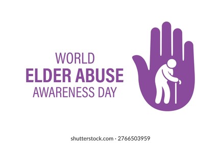 World Elder Abuse Awareness Day, observed on June 15, highlights the importance of protecting older adults and promoting their rights, safety, and dignity. Medical vector design for banner, poster, card, and background.