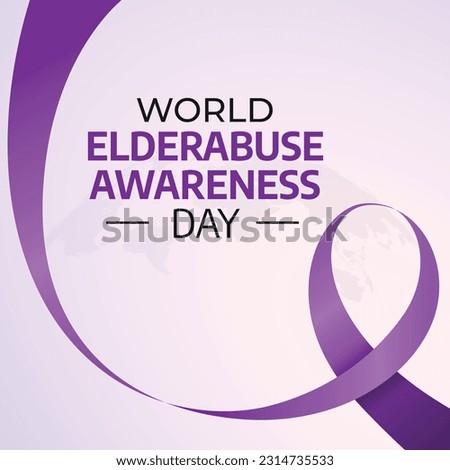 world elder abuse awareness day design template for celebration. elder abuse awareness ribbon. purple ribbon.