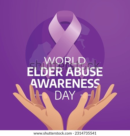 world elder abuse awareness day design template for celebration. elder abuse awareness ribbon. purple ribbon.