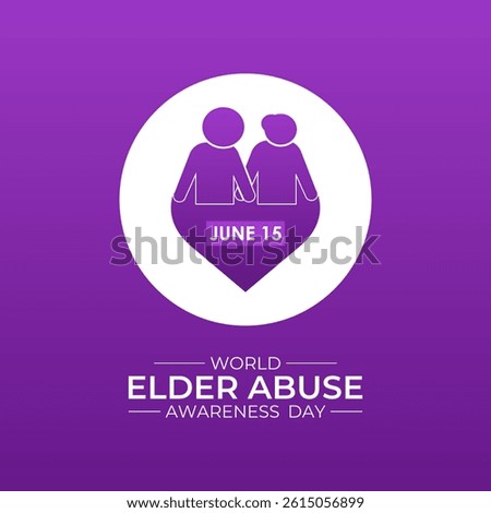 World Elder abuse awareness day is observed every year on June 15. Hand with adult man and Realistic Ribbon. It aims to Promote dignified aging through protection laws  Banner and  background design.