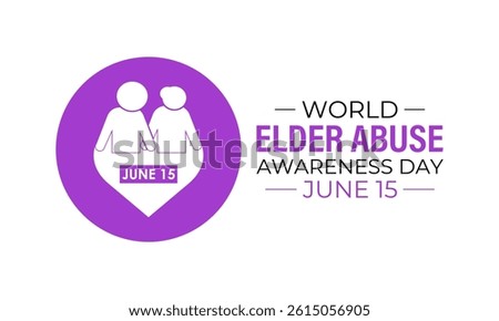 World Elder abuse awareness day is observed every year on June 15. Hand with adult man and Realistic Ribbon. It aims to Promote dignified aging through protection laws  Banner and  background design.