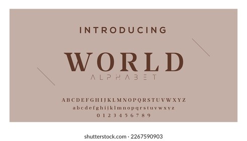 WORLD, ELEGANT MINIMAL FONT ALPHABET VECTOR