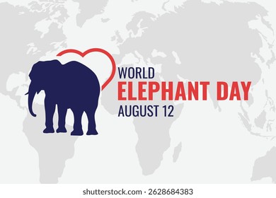 World Elephant Day, 12th August. Design Template Vector Illustration.