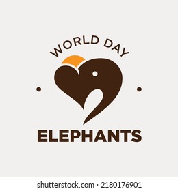 World Elephant Day August 12 template background. Vector illustration EPS.8 EPS.10