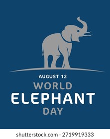 World Elephant Day. August 12. Vector Illustration. 