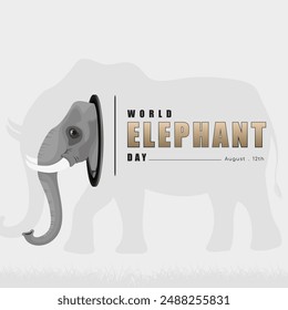 World elephant day. celebrated every year on August 12. Suitable for banner, poster, greeting card est