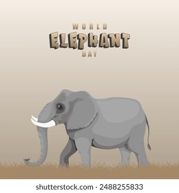 World elephant day. celebrated every year on August 12. Suitable for banner, poster, greeting card est