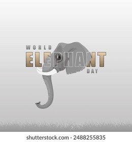 World elephant day. celebrated every year on August 12. Suitable for banner, poster, greeting card est